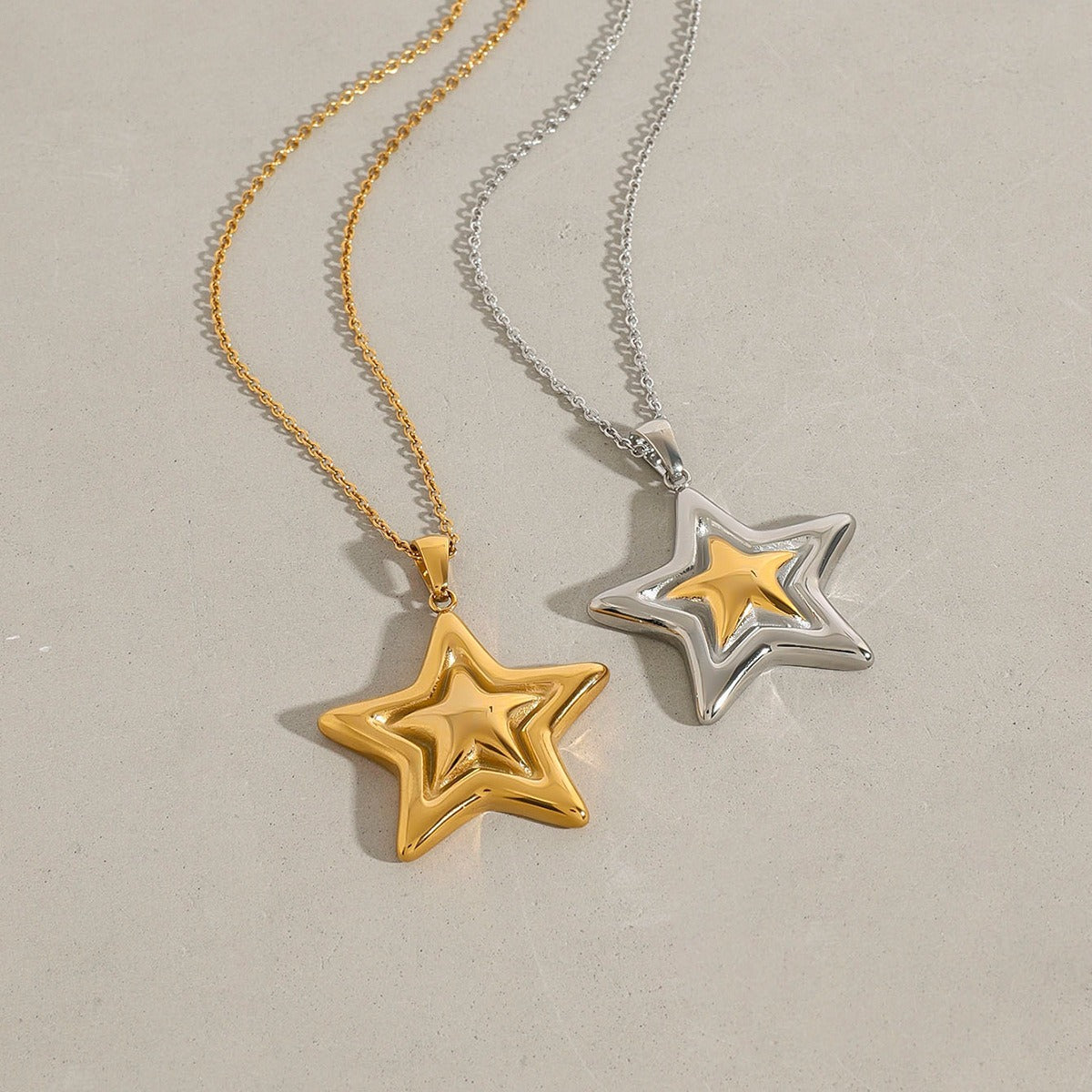 18K Gold Pentagram Design Fashion Personality Necklace