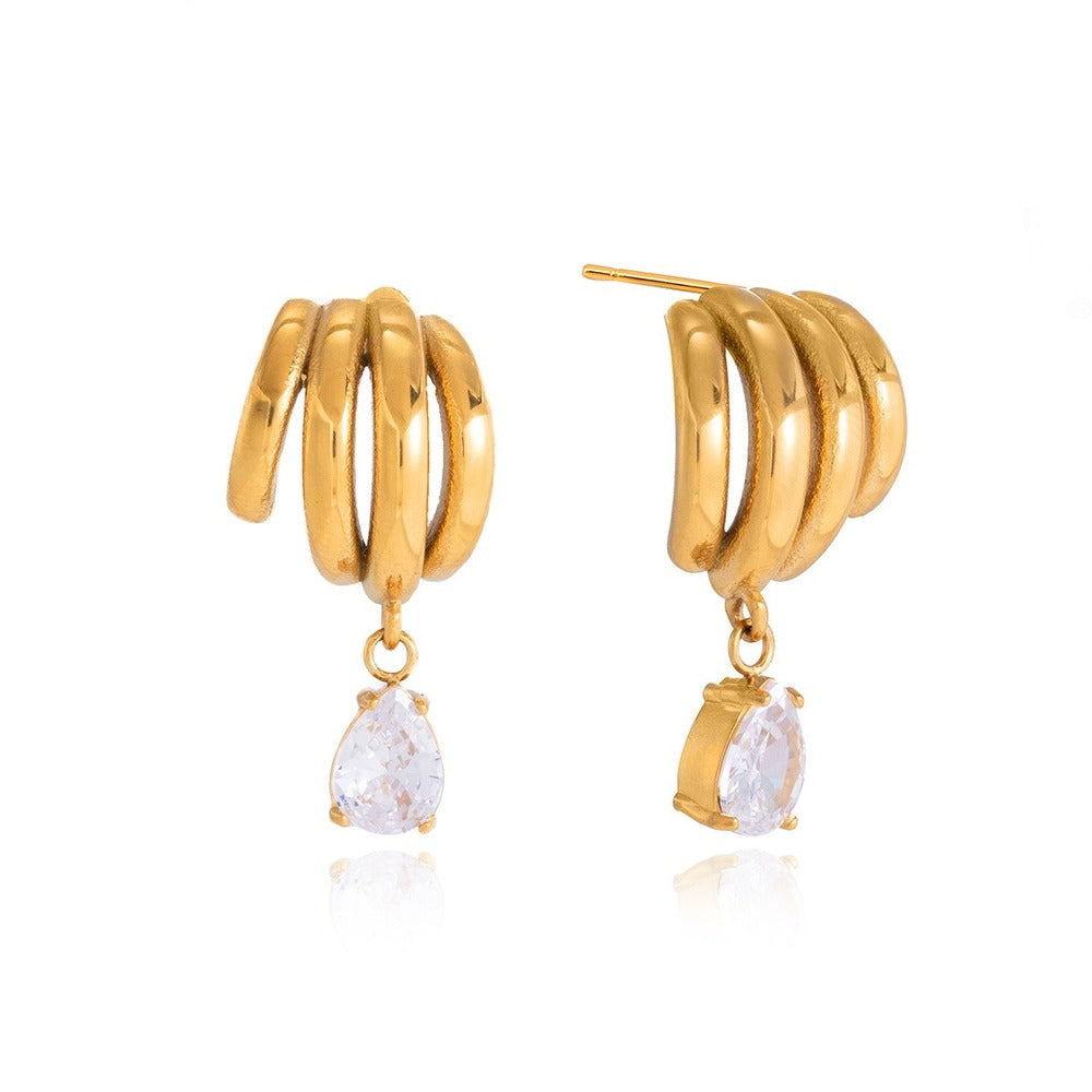 Teardrop Zircon Stud Earrings