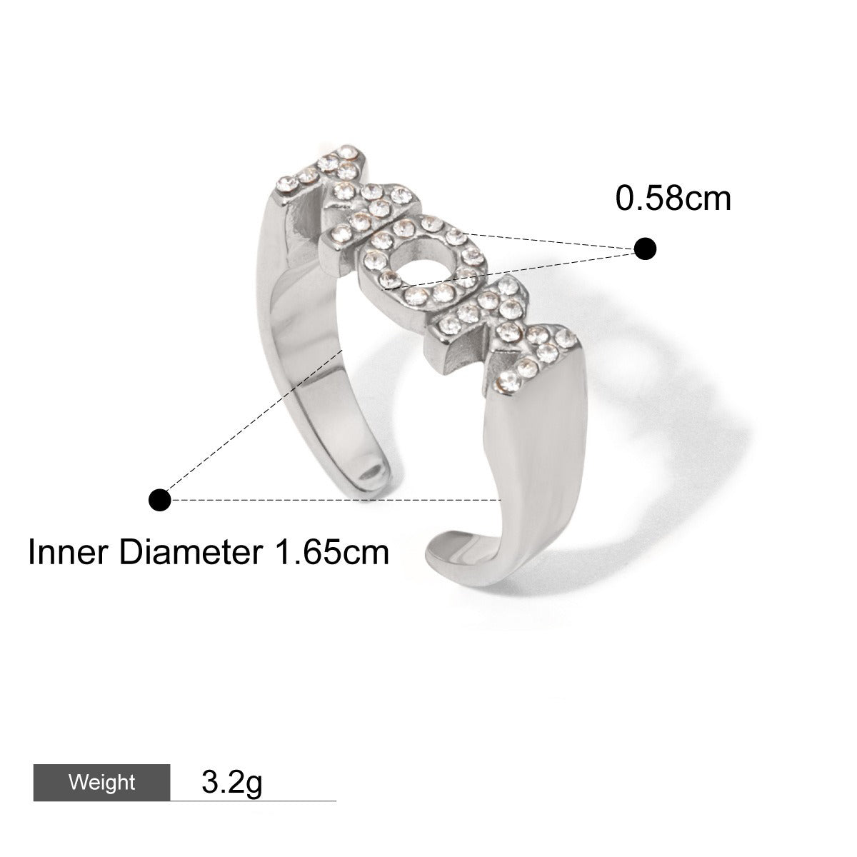 18K gold heart with the letters "MOM" exquisite design of the necklace and ring set