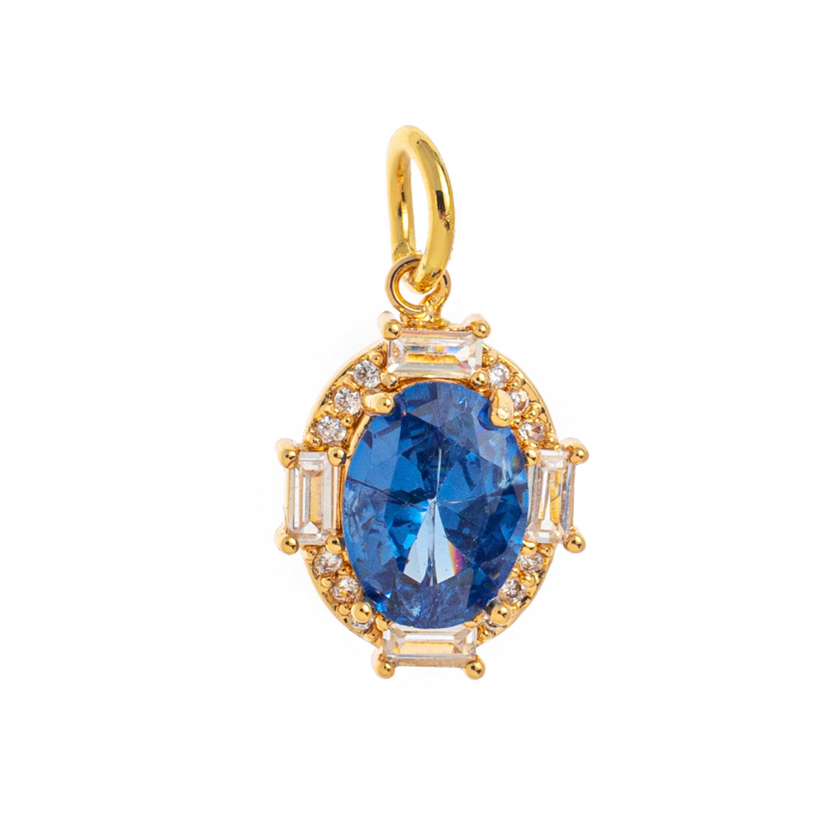 18K gold birthstone with letter design exquisite and dazzling necklace