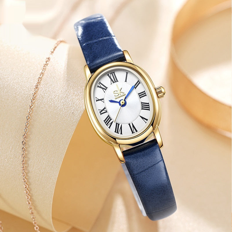 Retro Oval Leather Belt Quartz Watch