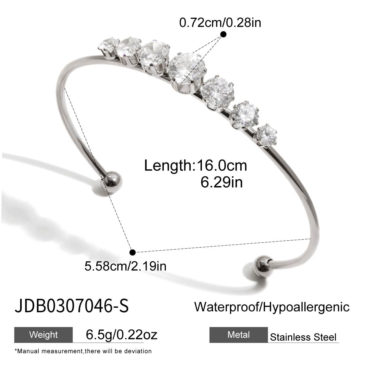 Silver Zircon Bangle Collection