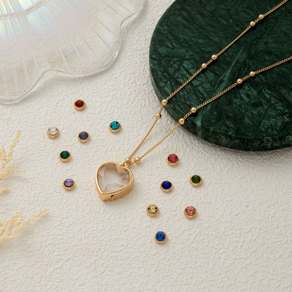 Heart Birthstone Locket and Charm Collection