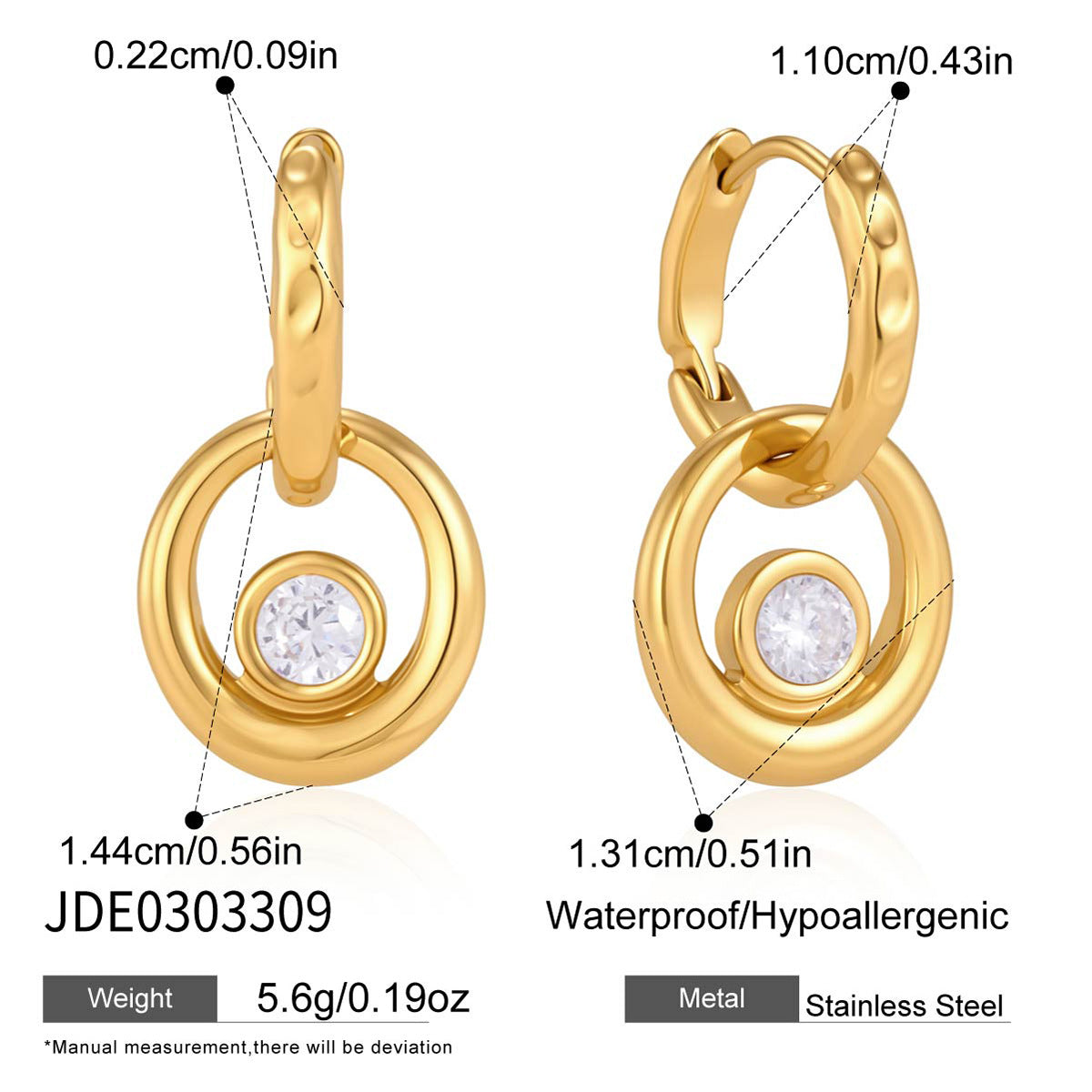 Circle Pendant Huggie Earrings