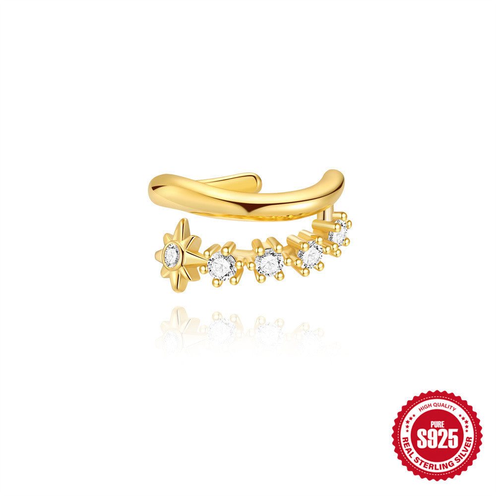 Floral Octagonal Zircon Earrings For Women