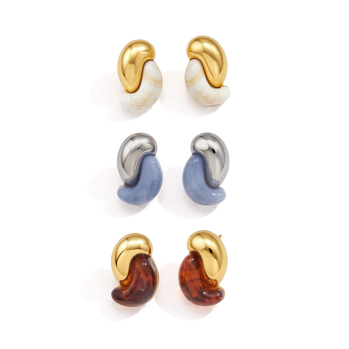 Marbled Resin Statement Earrings Collection