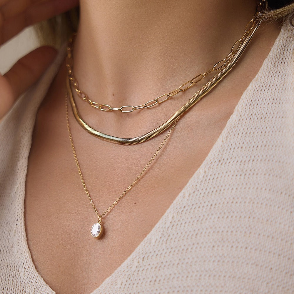 Pearl Drop Layered Necklace