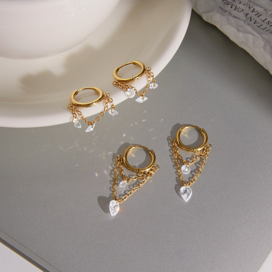 Layered Chain Huggie Earrings Collection