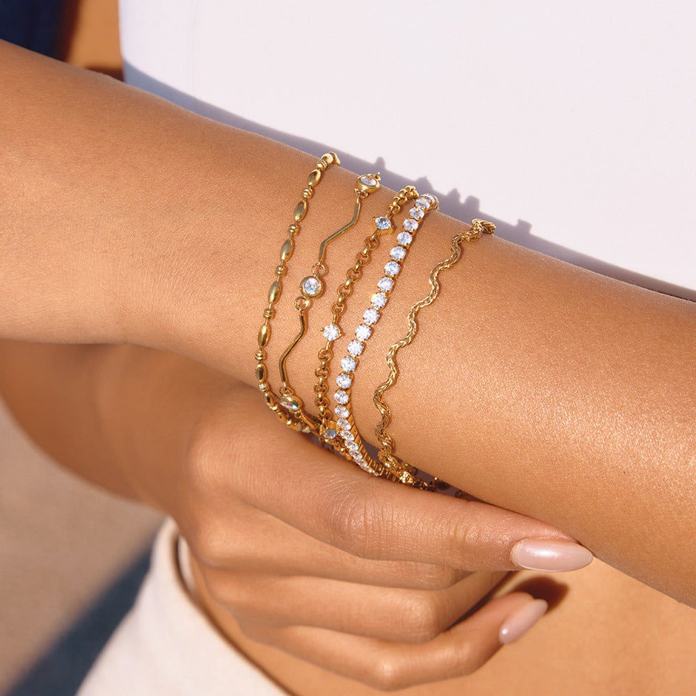 Zircon Chain Bracelet Collection