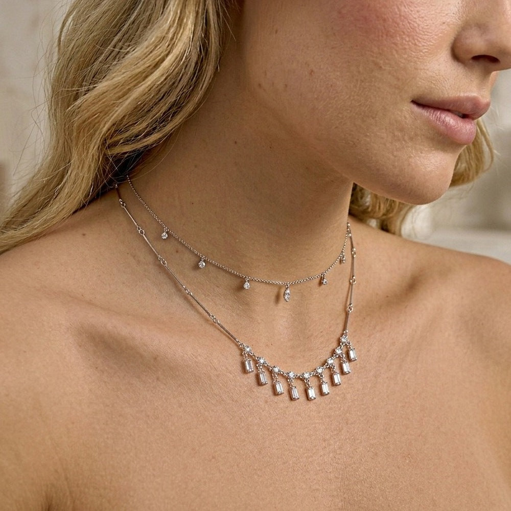 Zircon Tassel Necklace
