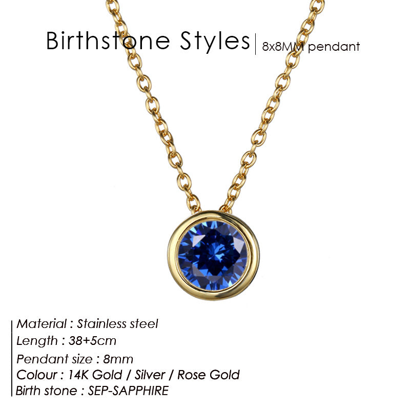Single December Rhinestone Necklace Women's Short