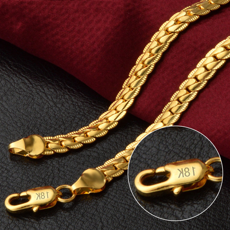 Fashion Silver Plated Gold Plated Exquisite 5MM Full Side Necklace