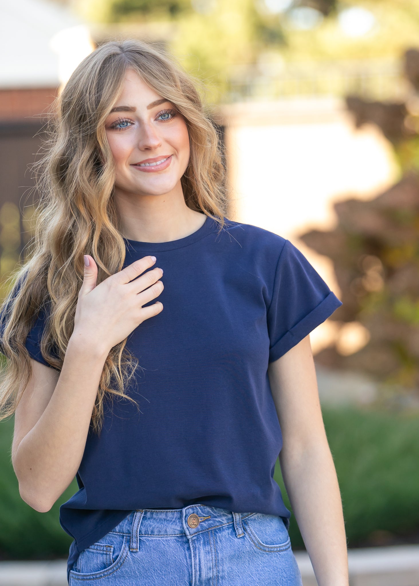 Essential Navy Short Sleeve Basic T-shirt