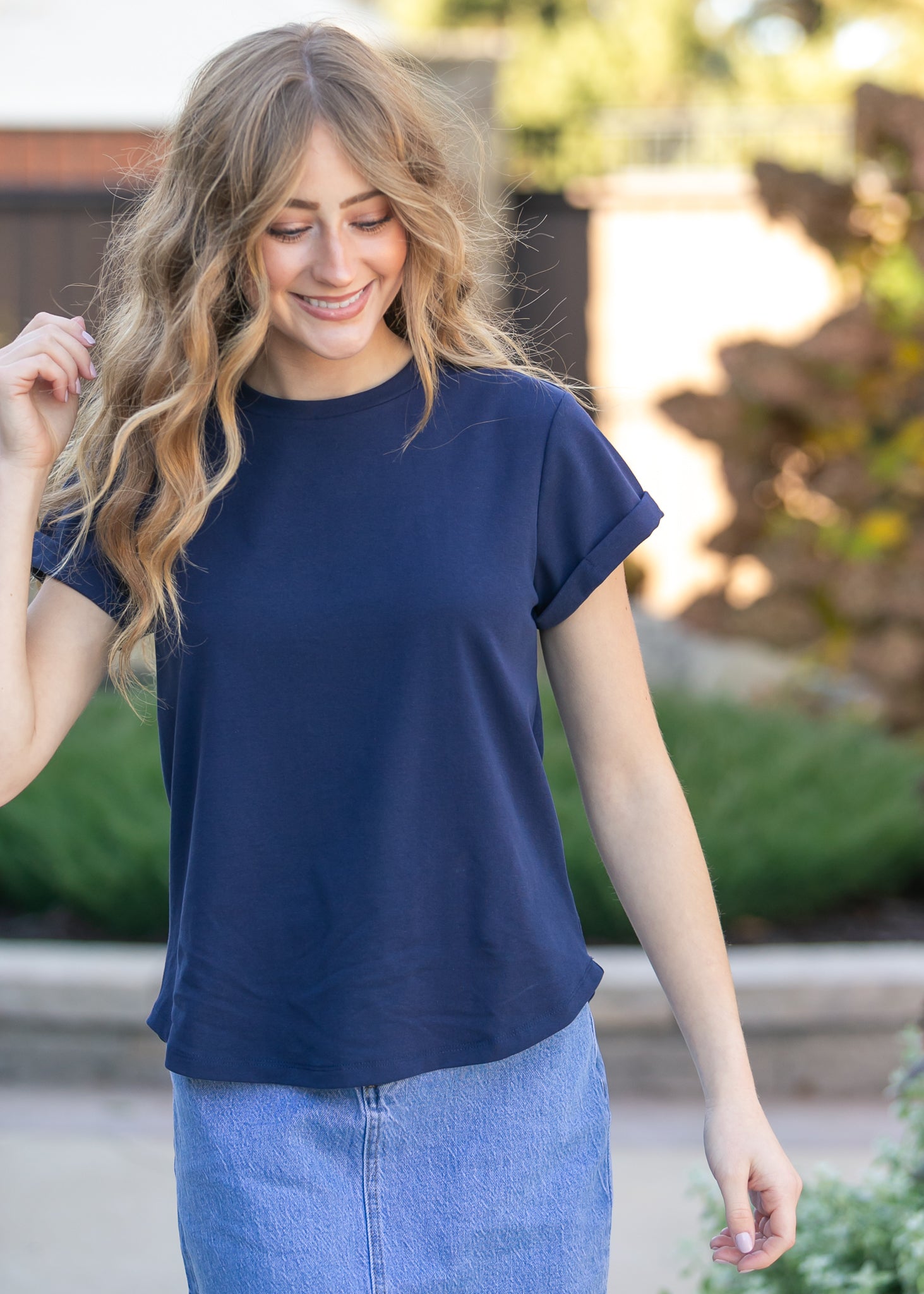 Essential Navy Short Sleeve Basic T-shirt