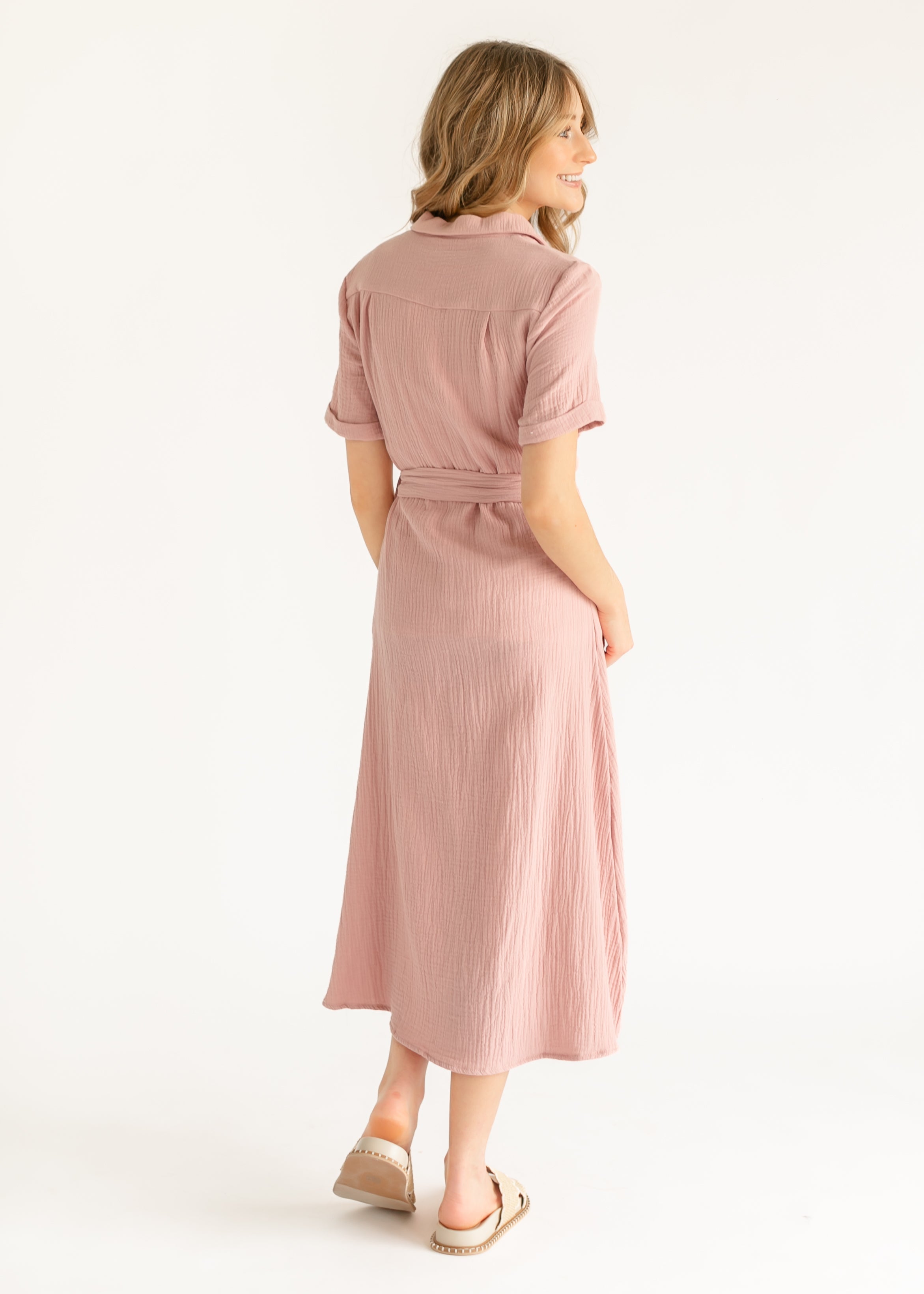 Essential Gauze Shirt Dress - FINAL SALE