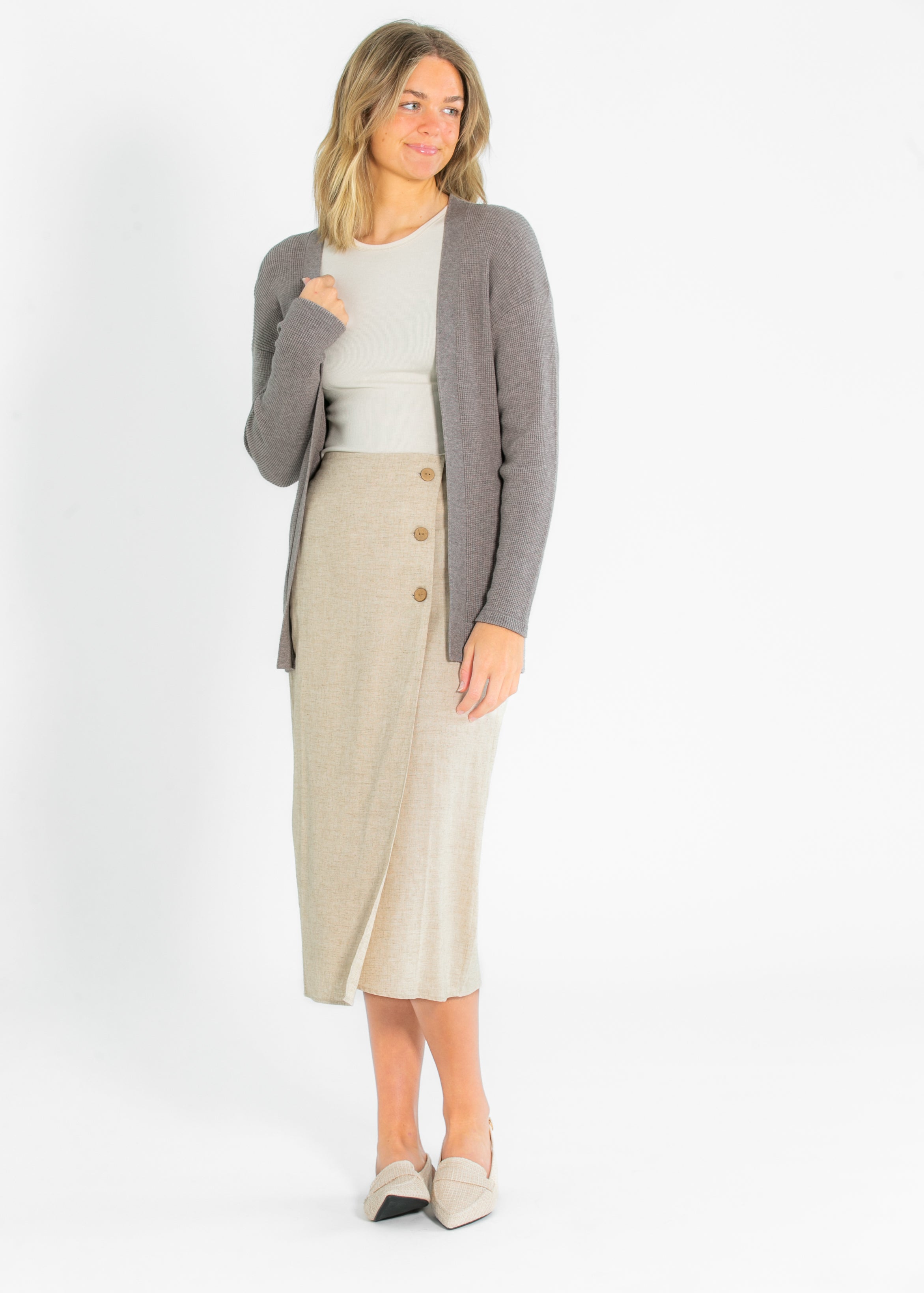 Essential Waffle Knit Cardigan