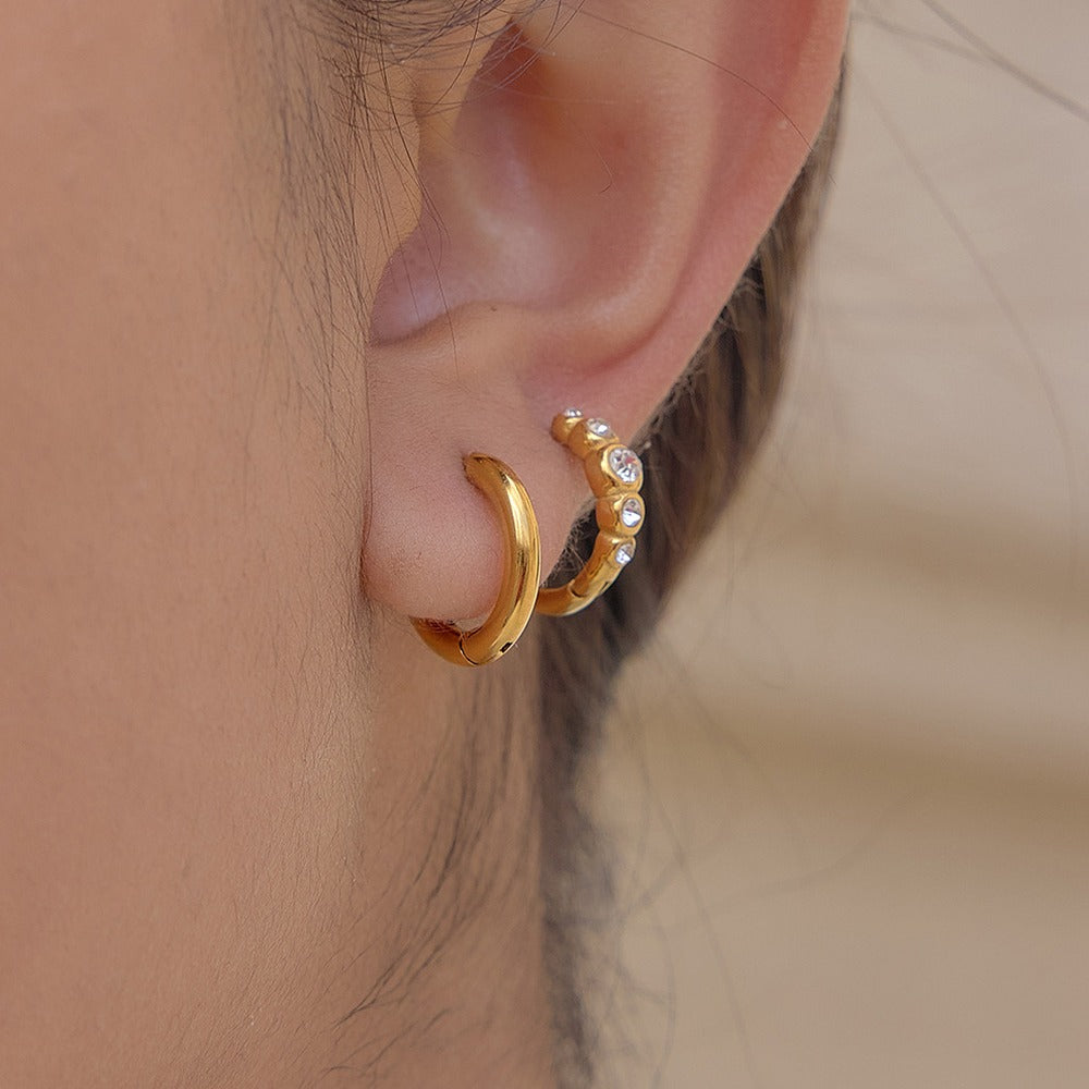 Zircon Huggie Earrings Collection