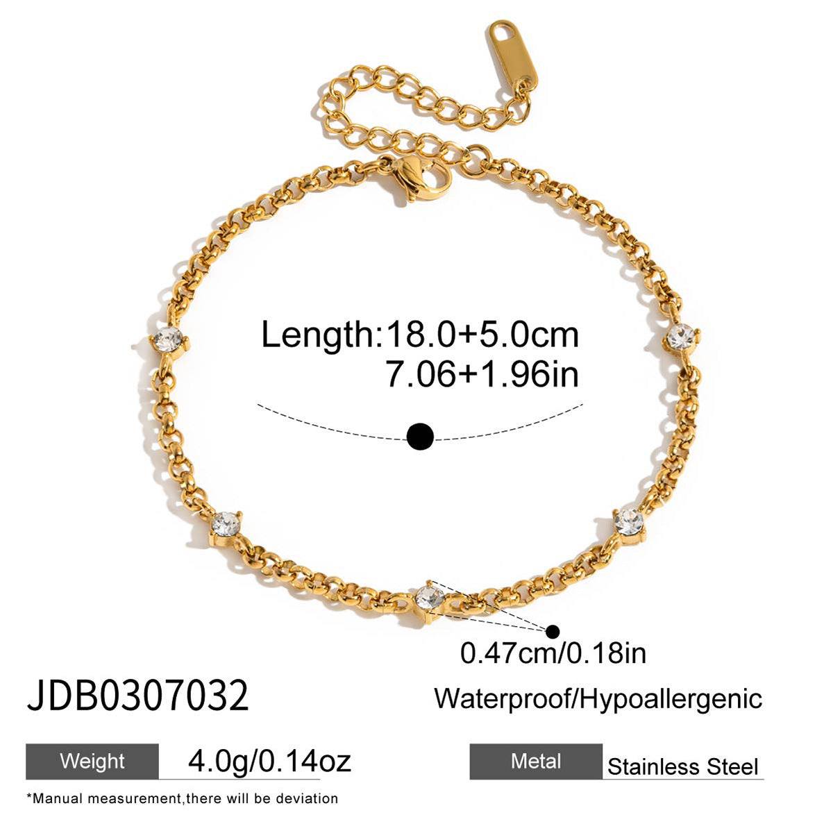 Zircon Chain Bracelet Collection