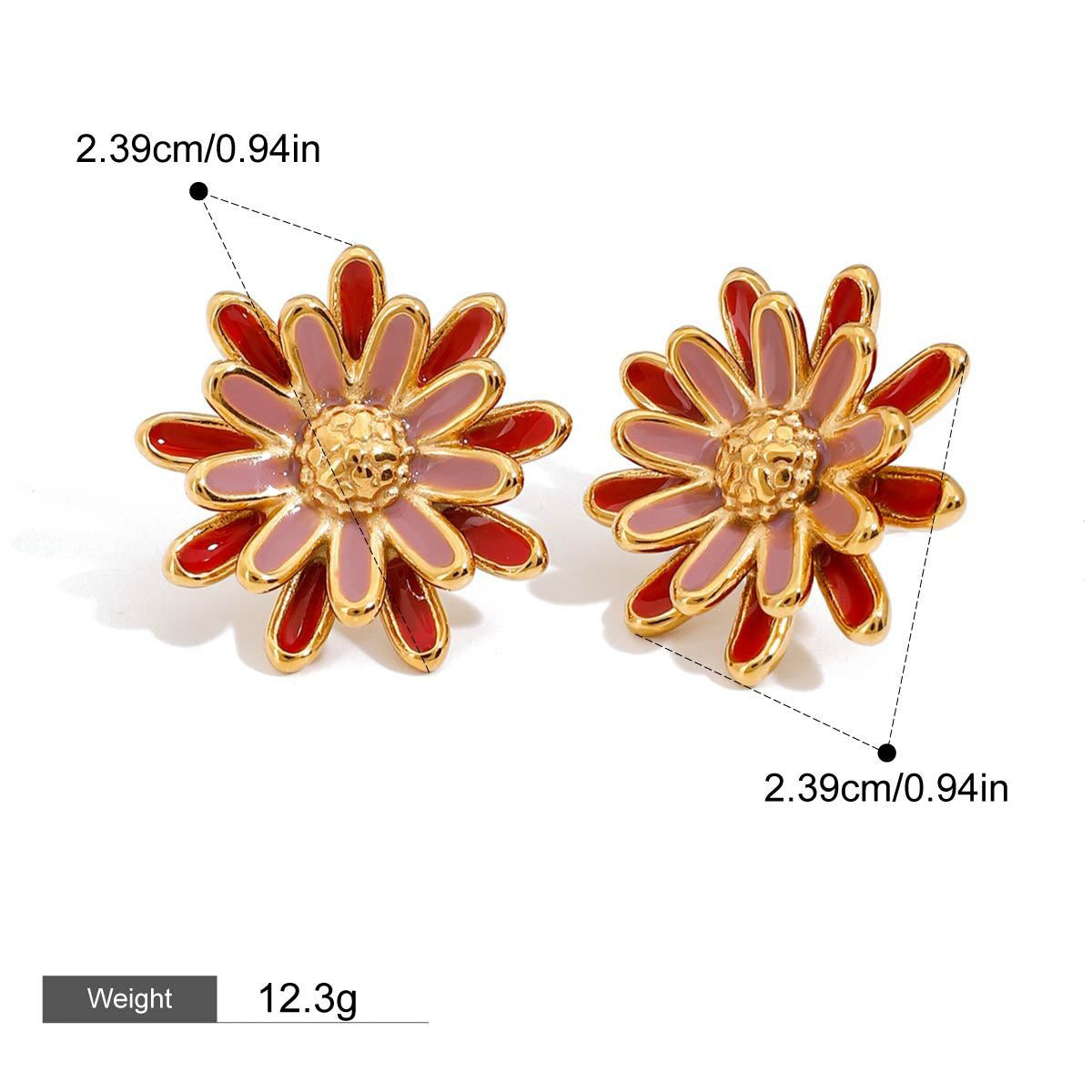 18K gold geometric design exquisite and noble earrings and necklace set