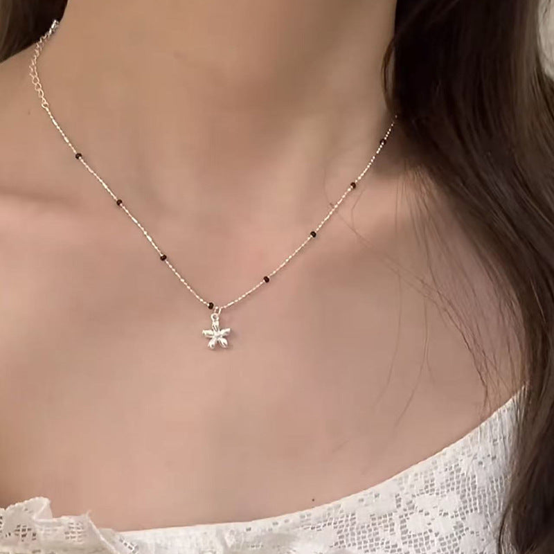 S925 Sterling Silver Pearl Necklace For Women, Niche Design, Light Luxury, Stylish And Versatile, High-End Clavicle Chain Accessory, Trendy
