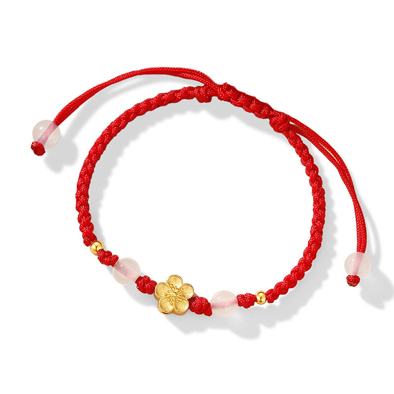 Peach Blossom Sterling Silver 925 Chalcedony Bracelet For Women