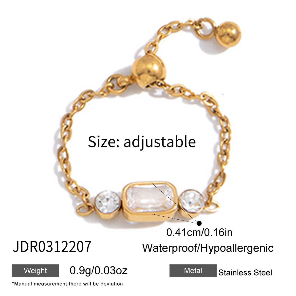 Adjustable Zircon Ring Collection