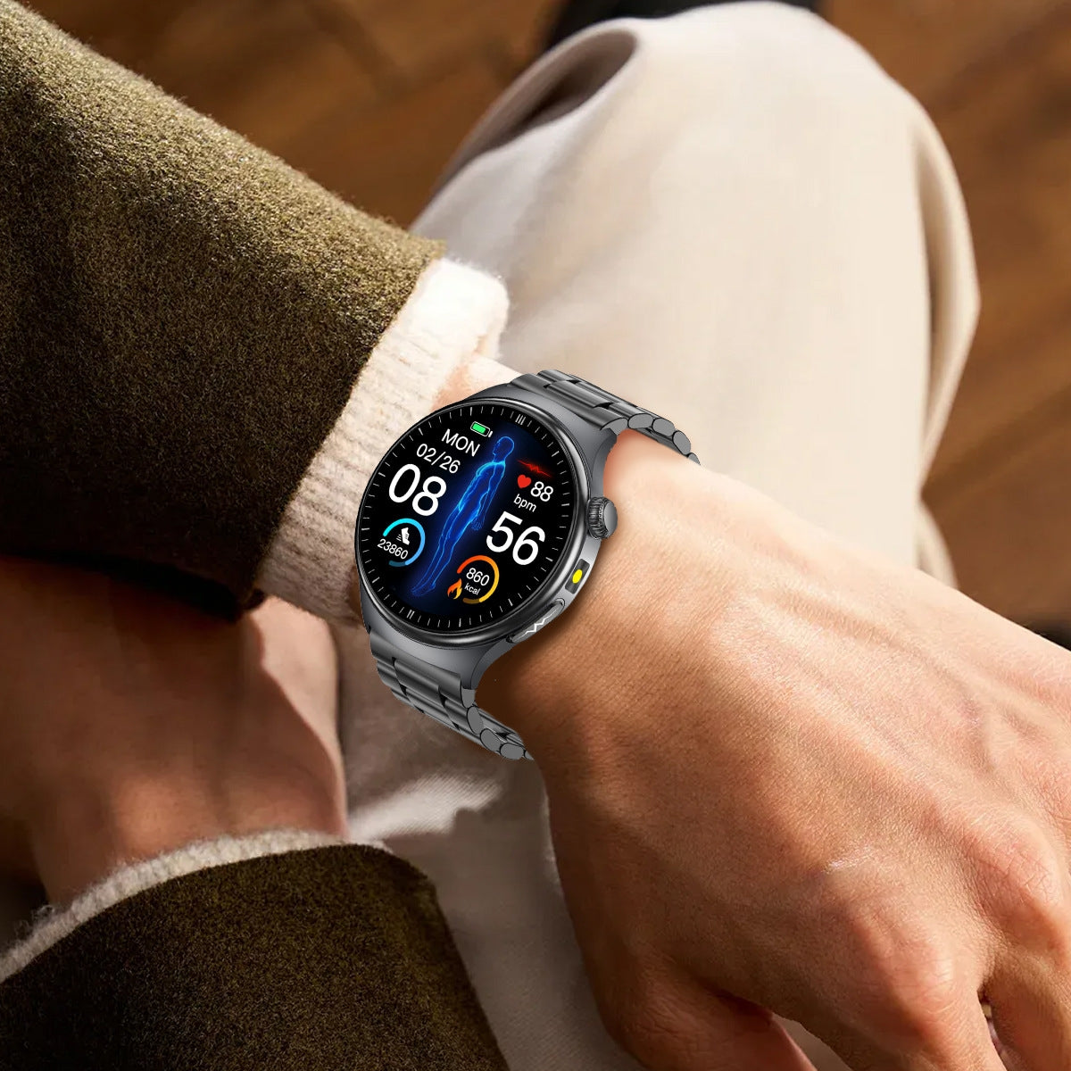 New TK27 Bluetooth Calling Universal Non-Invasive Blood Pressure Blood Glucose Uric Acid Exercise Bracelet