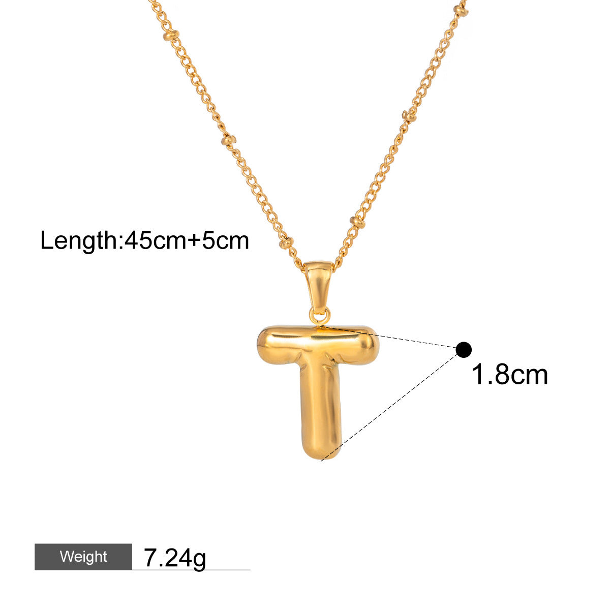 18K gold letters with birthstone design beautiful and dazzling necklace