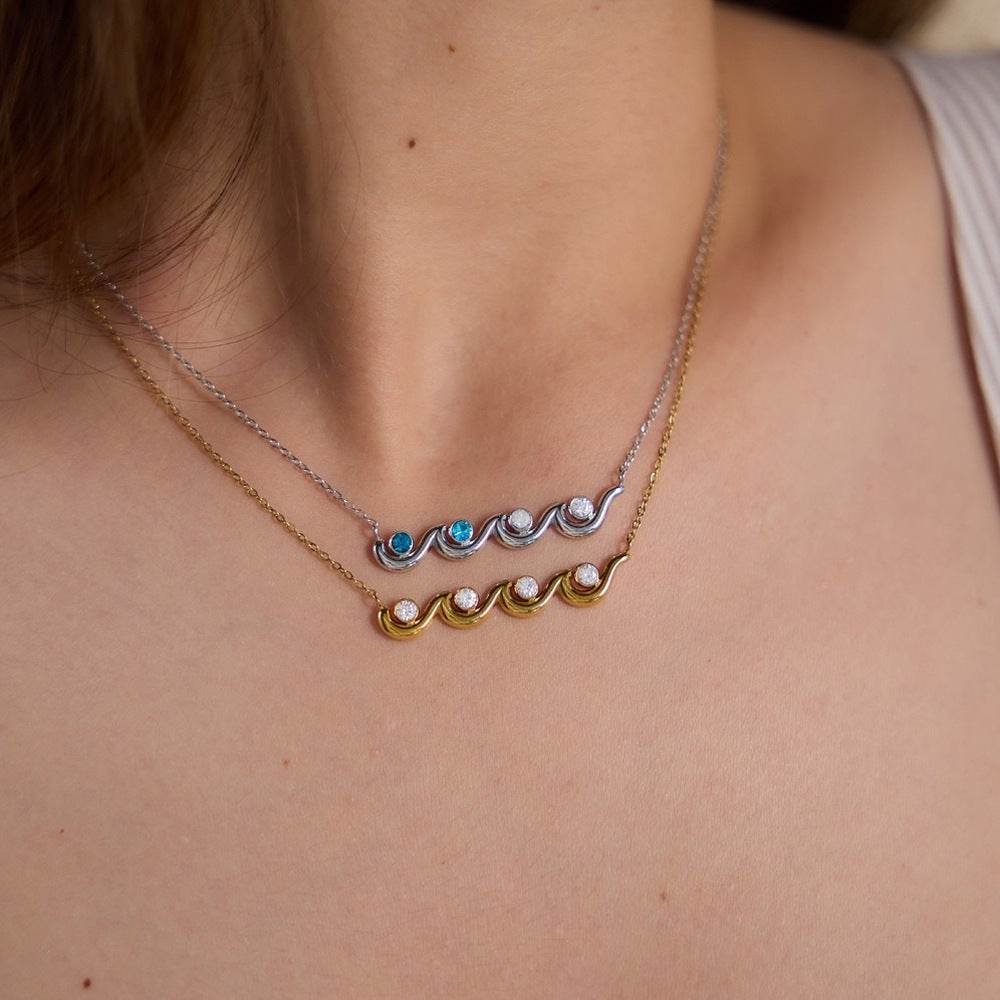Wave Zircon Necklace Collection