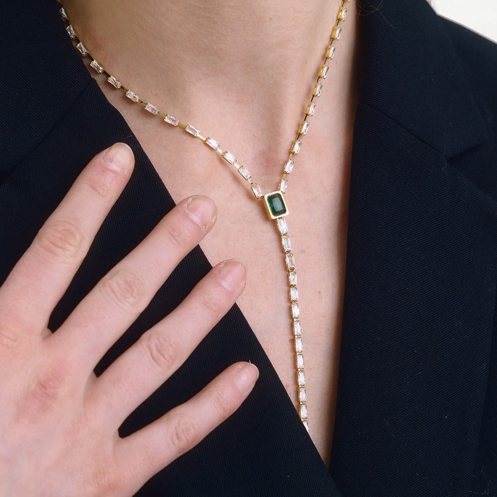 Mixed Zircon Pendant Necklace Collection