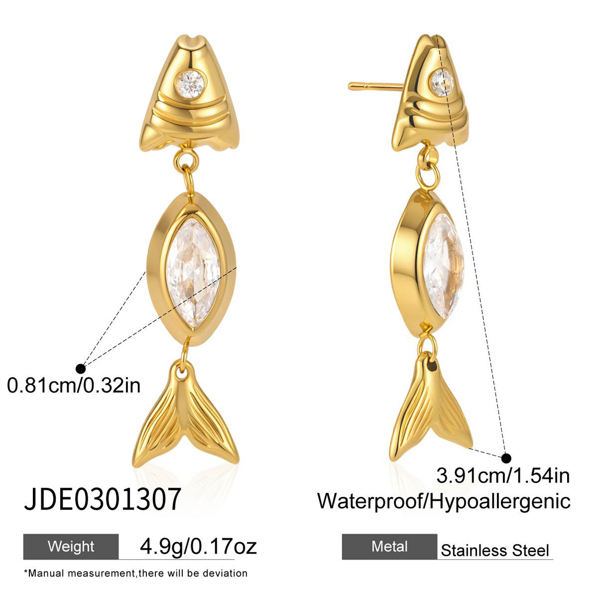 Geometric Drop Stud Earrings