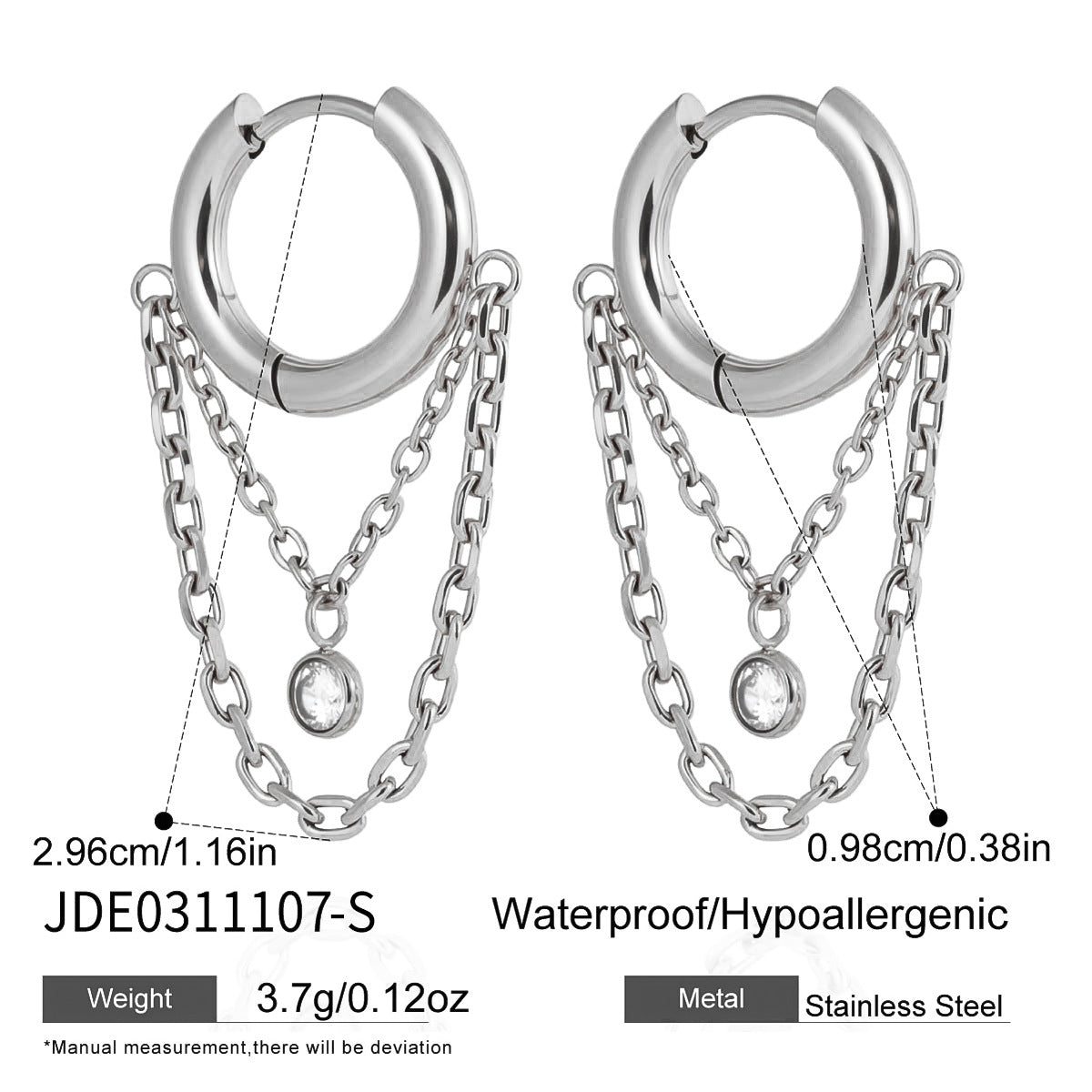 Zircon Tassel Hoop Earrings Collection