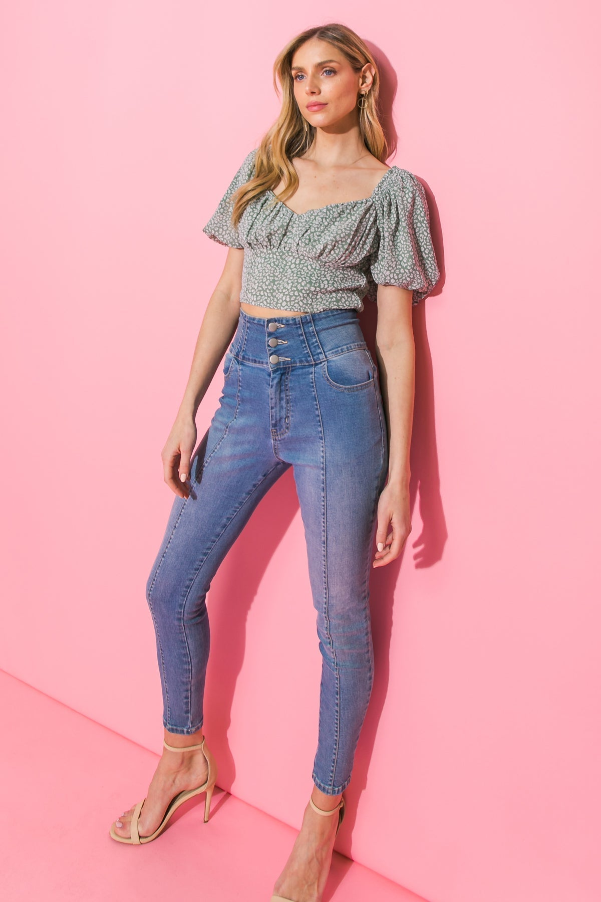 SUMMER CHECKERED WOVEN CROP TOP