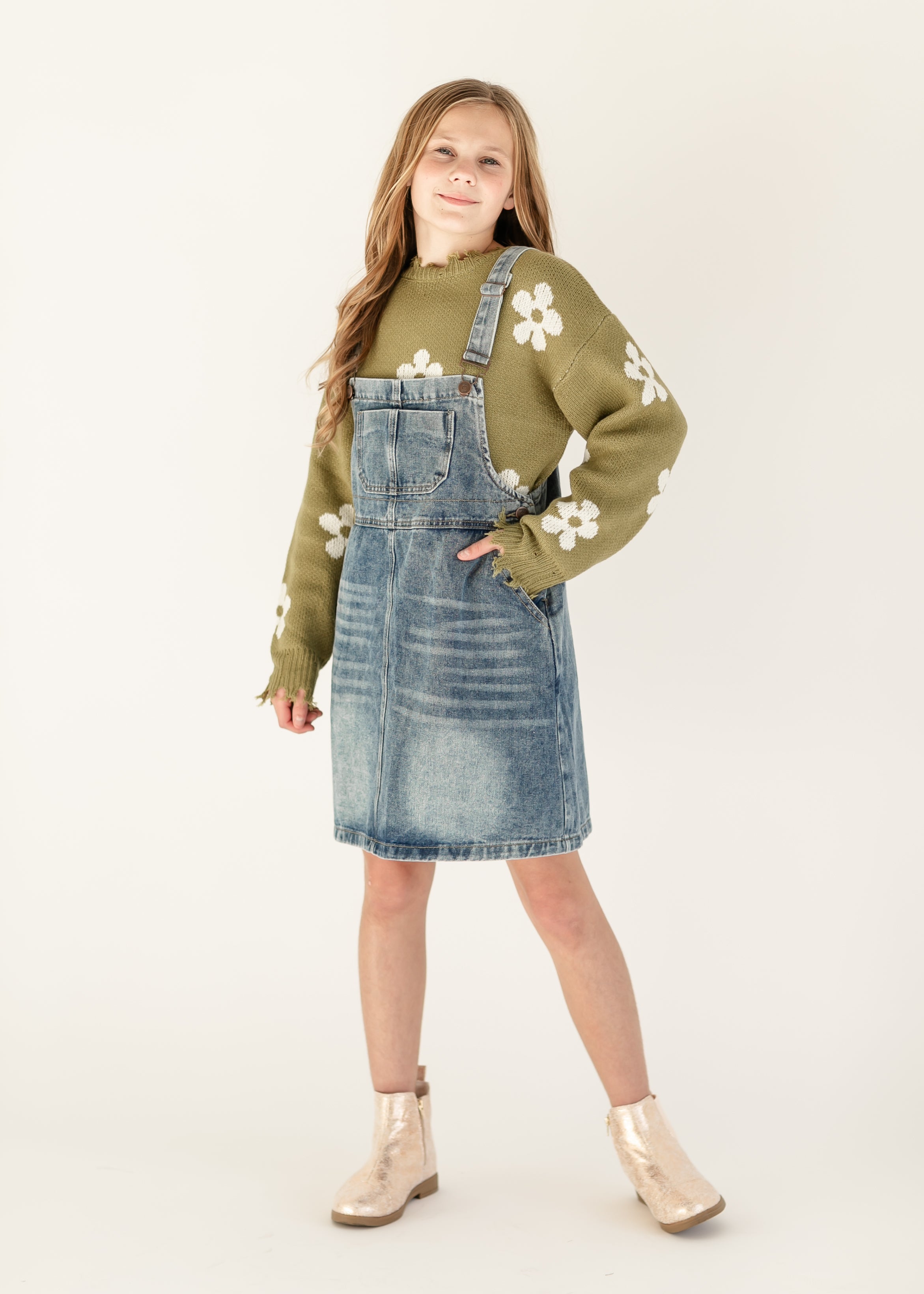 Girl's Blakely Denim Overall Dress