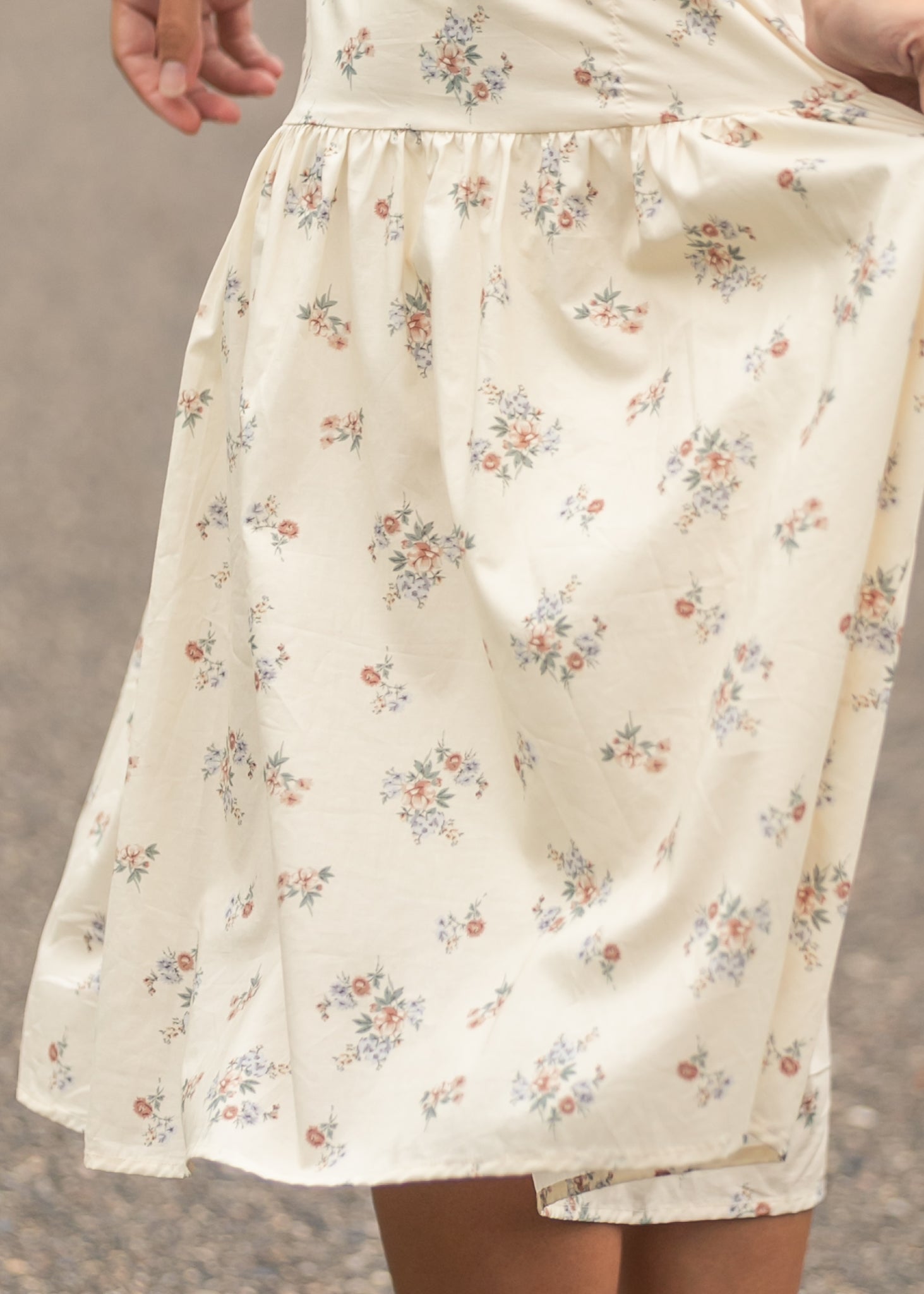 Katrina Half Sleeve Floral Midi Dress