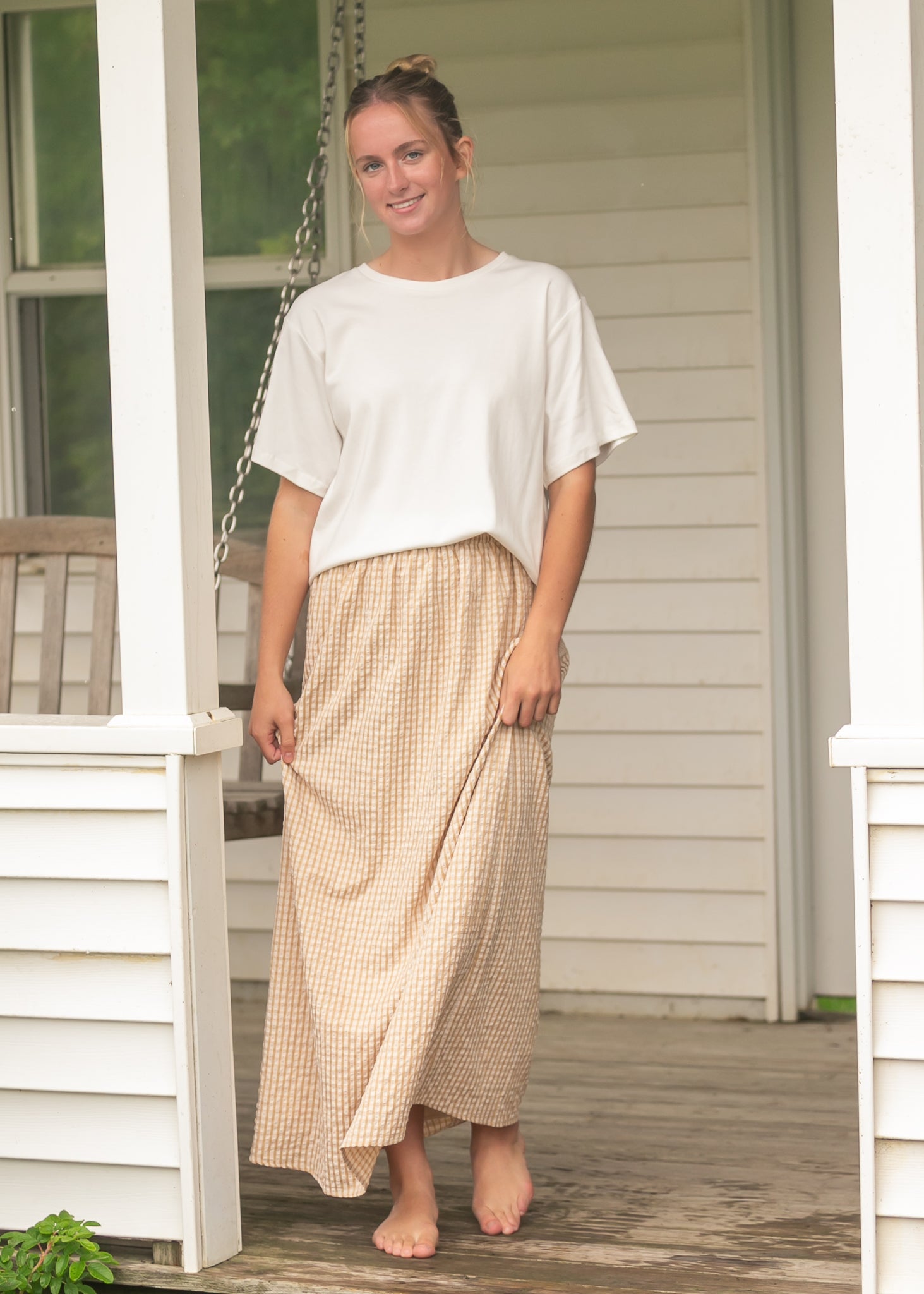 Rayne Modern Gingham Maxi Skirt