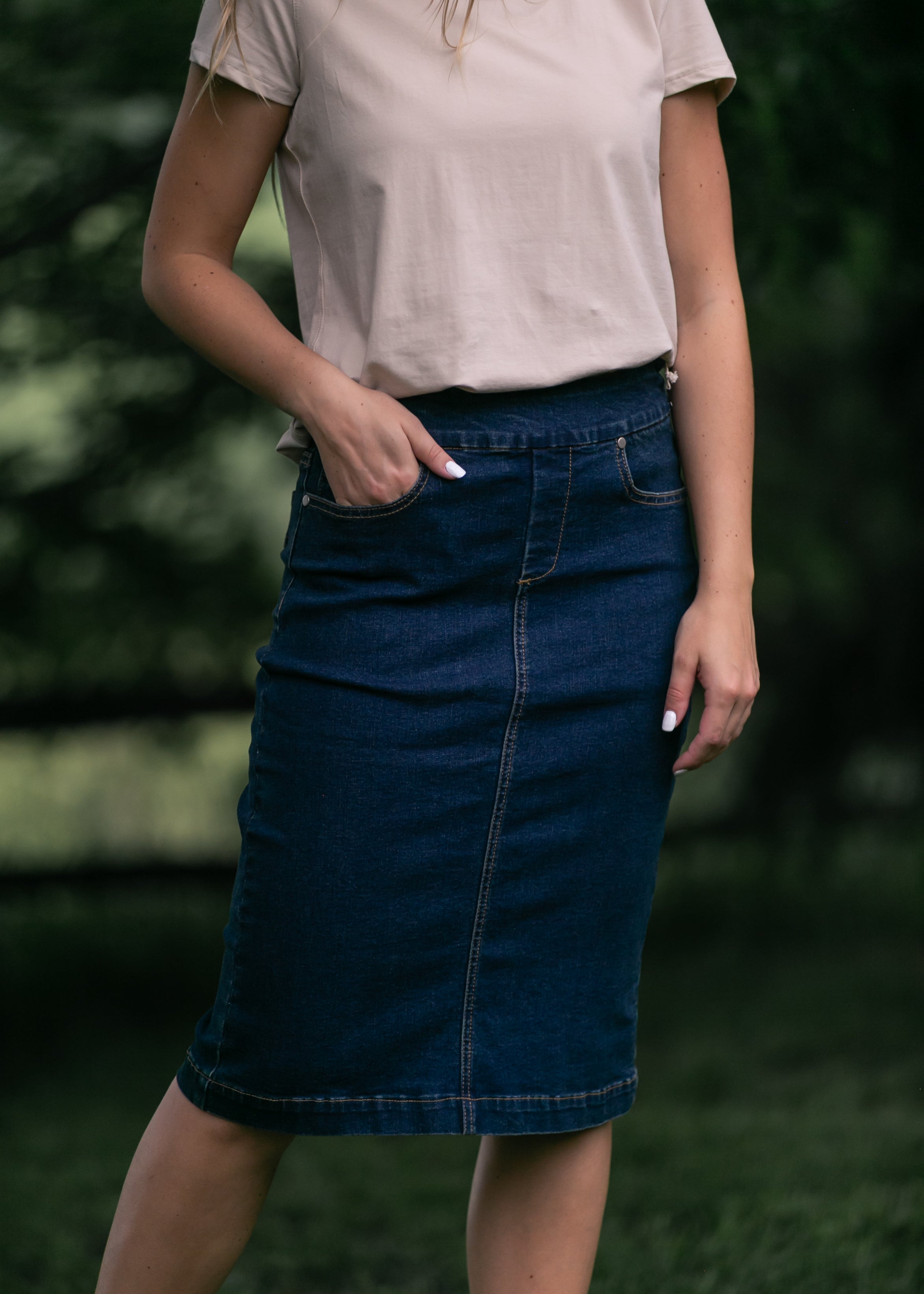 Sandra Denim Midi Skirt