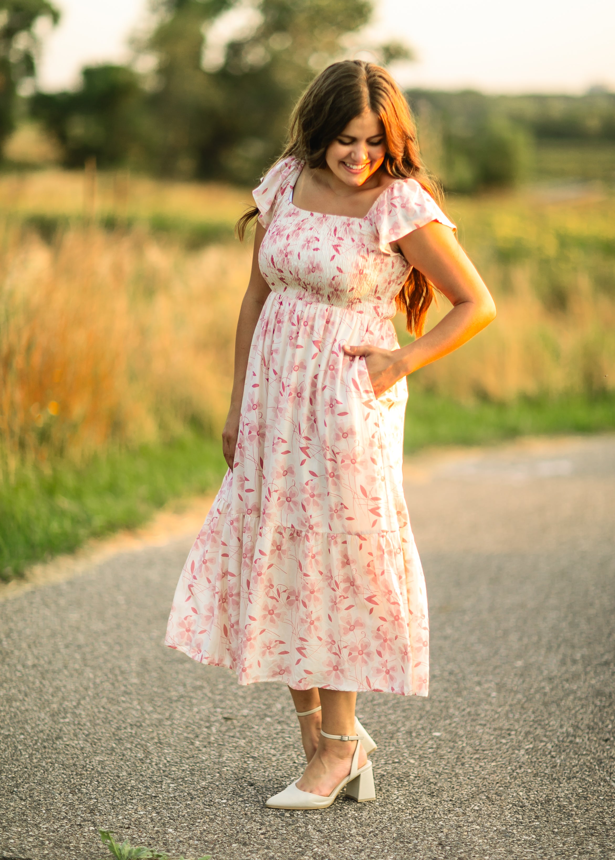 Summer Cap Sleeve Midi Dress - FINAL SALE