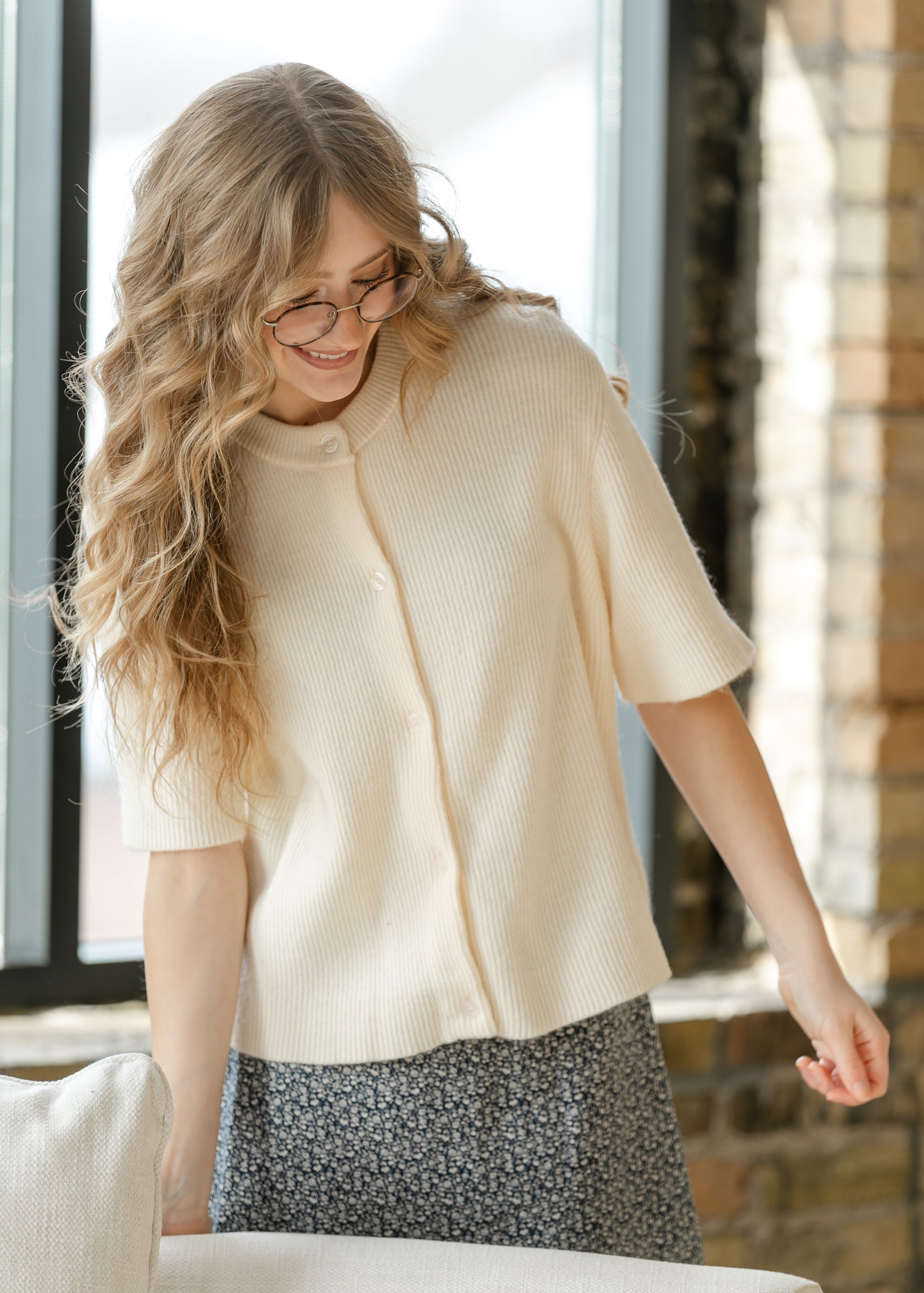 Zadie Short Sleeeve Button Front Cardigan