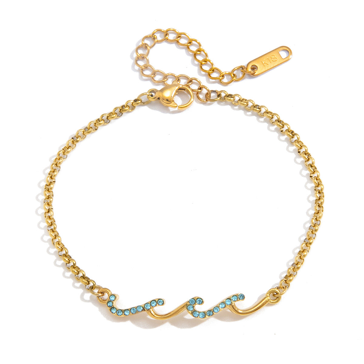 Blue Zircon Wave Bracelet