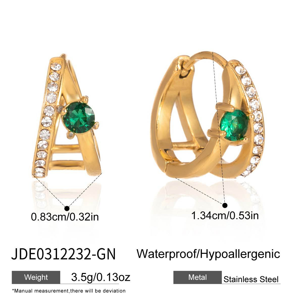 Green Zircon Hoop Earrings Collection