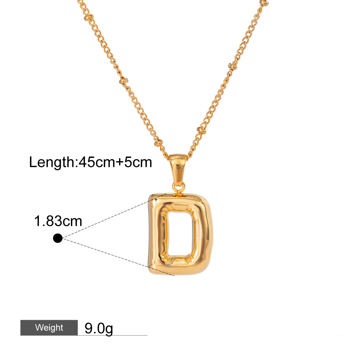 18K gold letters with birthstone design exquisite and noble necklace