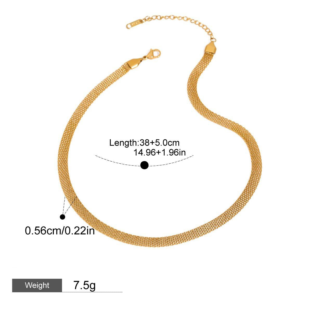 18K Gold Braided Chain Design Exquisite Fashion Necklace