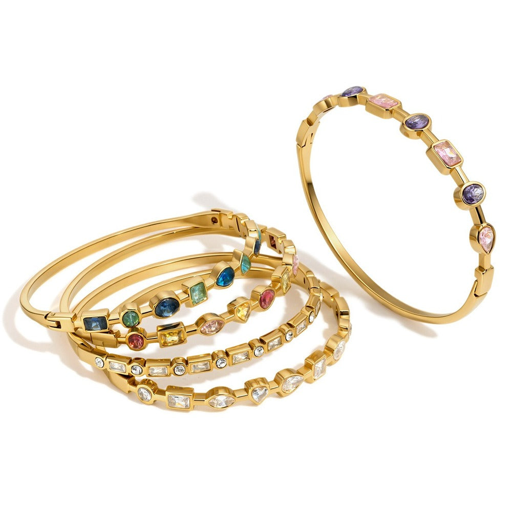 Color Zircon Bangle Collection