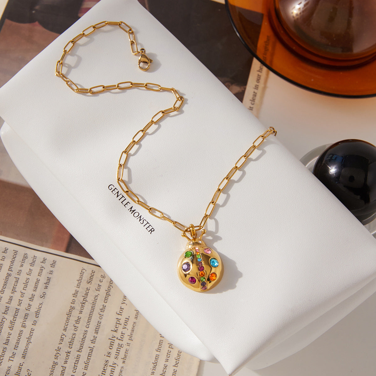 Zircon Ladybug Pendant Necklace Collection