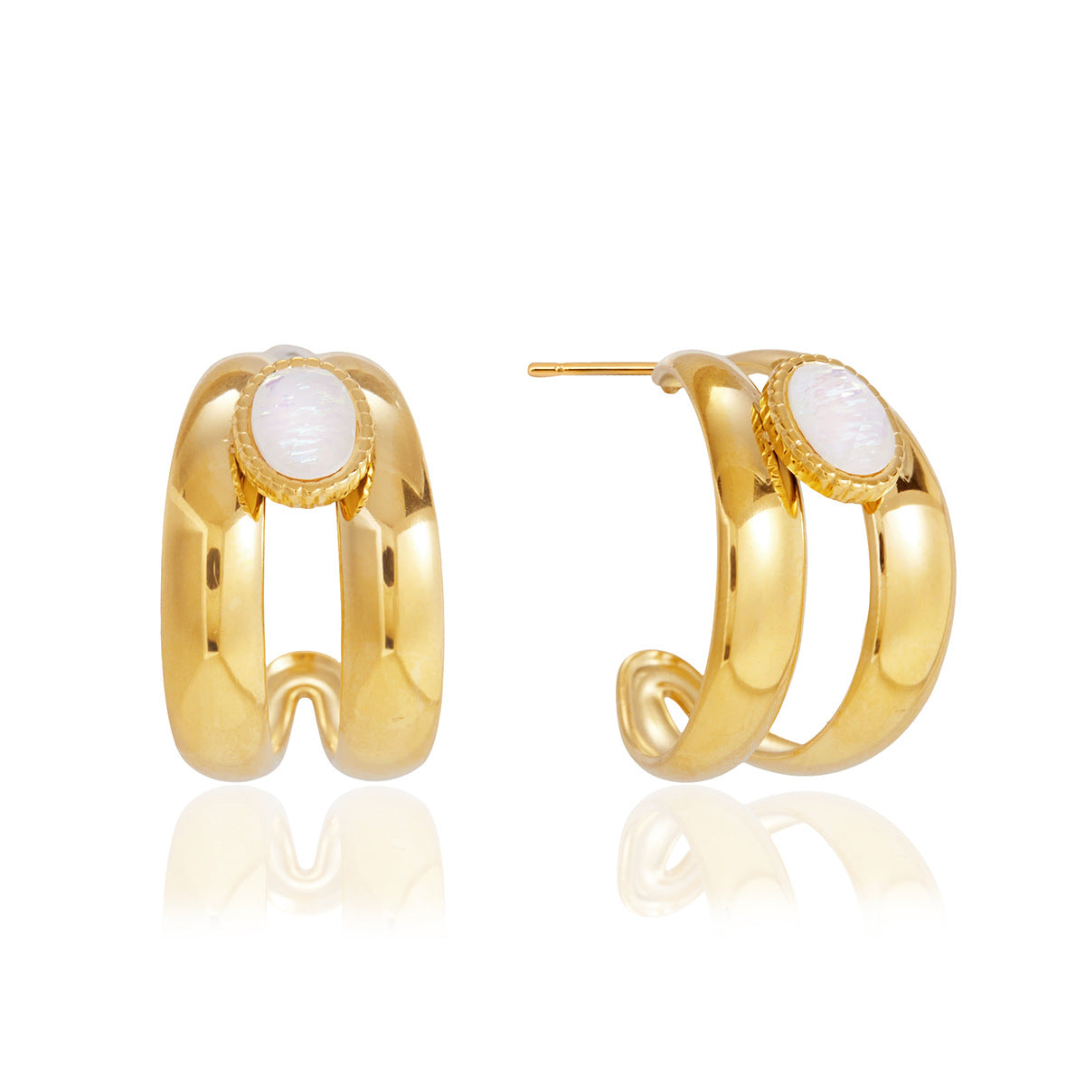 Double Curve Resin Huggie Earrings