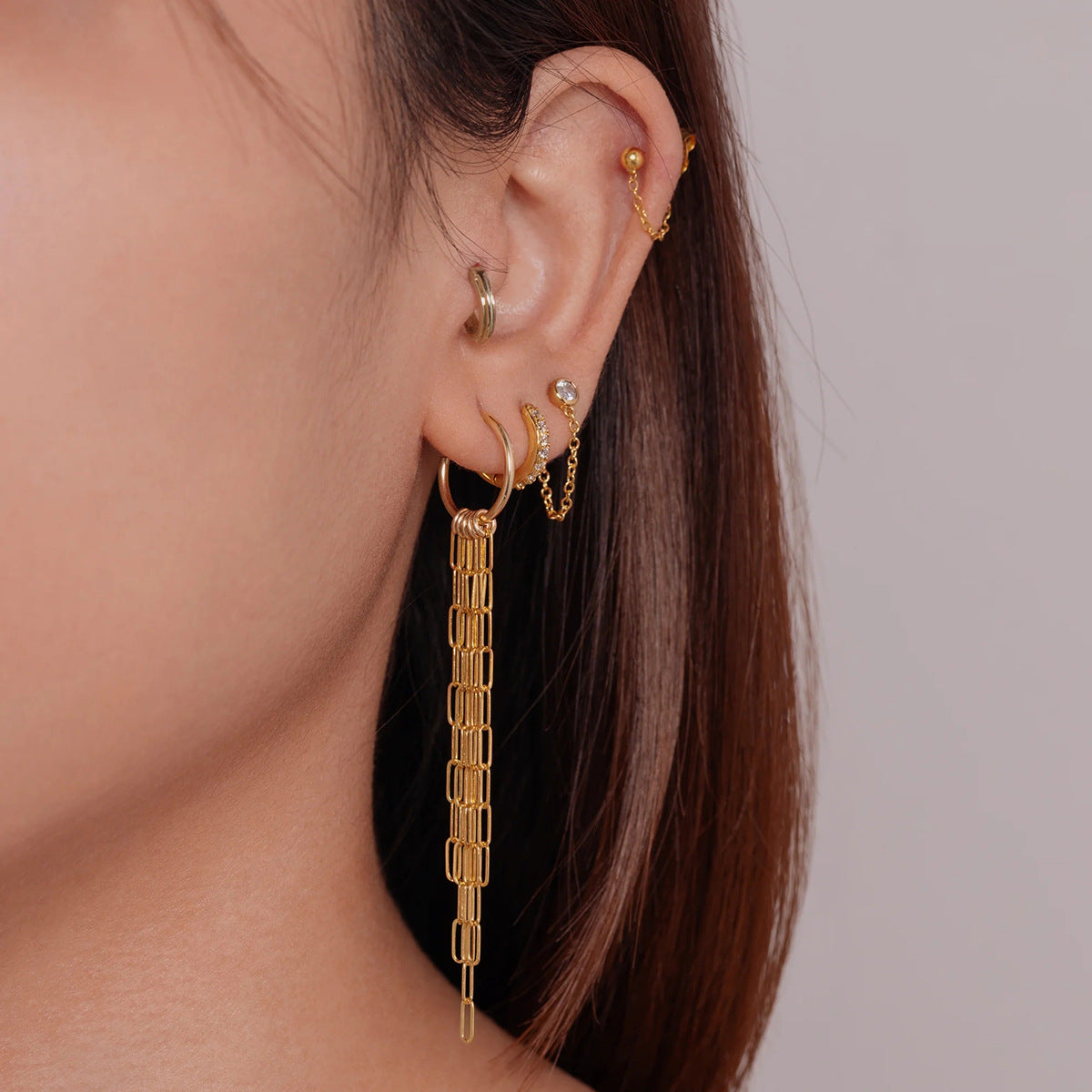 Pearl and Chain Tassel Earrings Collection