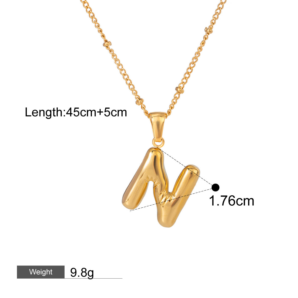 18K gold letters with birthstone design exquisite and noble necklace