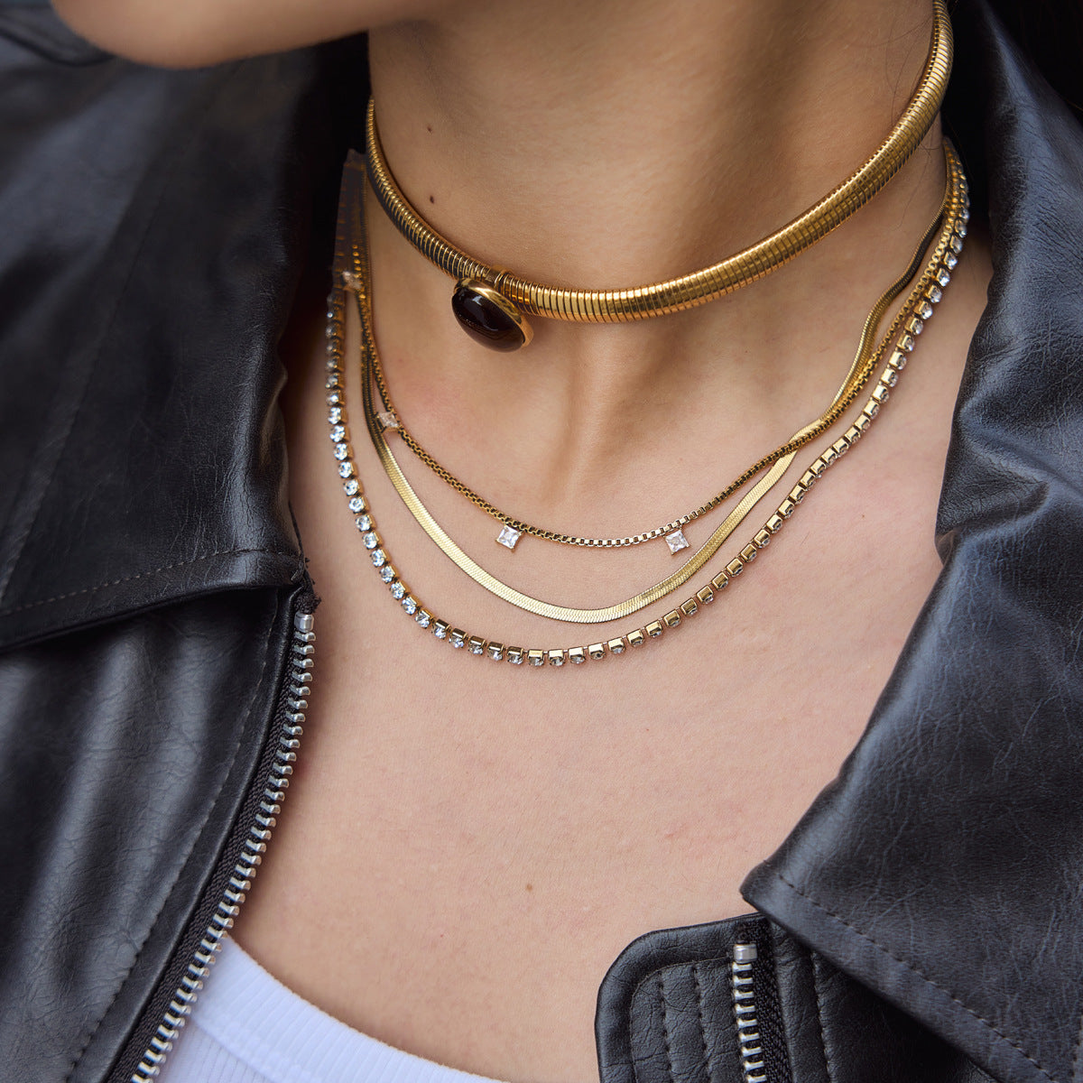 Amber Resin Choker Necklace Collection