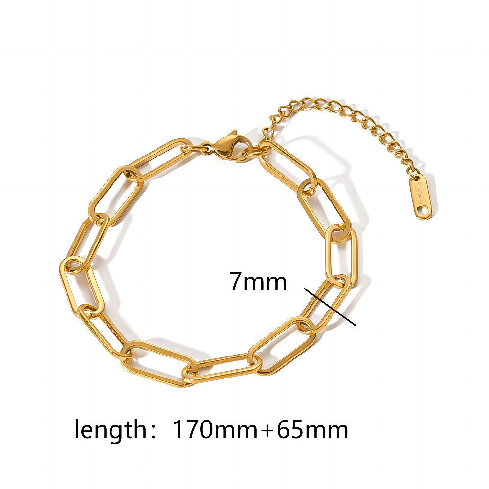18k Gold Plated 304 Stainless Steel Bracelet Diy Jewelry Accessories Chain Accessories Cuban Chain Twist Chain Bracelet Wholesale